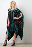 Streak Print Poncho Maxi Dress