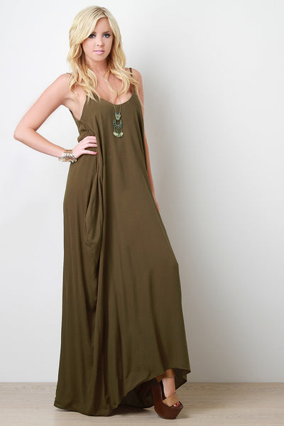 Sleeveless Crepe Maxi Dress