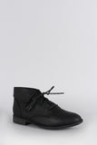 Breckelle Collar Round Toe Lace Up Oxford Booties