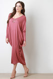 Keyhole Draping Maxi Dress