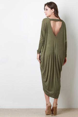 Keyhole Draping Maxi Dress