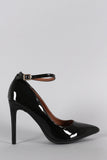 Dollhouse Plain Pointy Toe Ankle Strap Stiletto Pump