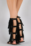 Fringe Covered Shaft Gladiator Sandal