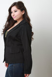 Single Button Faux Pocket Blazer