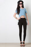 Fringe High Low Denim Top