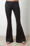 Faux Suede Flare Pants