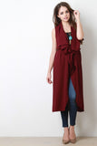 Crepe Ruffle Longline Vest