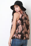 Two Tone Faux Fur Vest