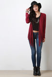 Vegan Suede Asymmetrical Fringe Cardigan