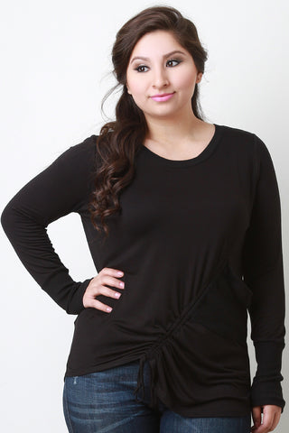 Slanted Scrunch Long Sleeve Top