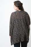 Shawl Collar Open Knit Dolman Long Sleeves Cardigan