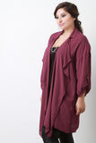 Longline Quarter Sleeve Chiffon Cardigan