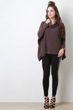 Melange Knit Cowl Neck Sweater