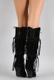 Western Knotted Fringe Over the Knee Boots