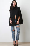 Turtleneck Wrap Cape Jacket