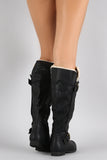 Wild Diva Lounge Shearling Cuff Lining Knee High Boots