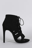 Wild Diva Lounge Lace Up Cage Booties