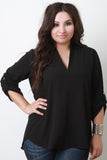 Chiffon Quarter Sleeves Oversized Top