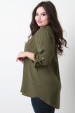 Chiffon Quarter Sleeves Oversized Top