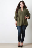 Chiffon Quarter Sleeves Oversized Top