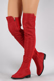 Suede Round Toe Riding Over-The-Knee Boots