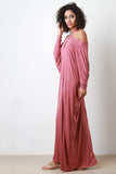 Criss-Cross Cold Shoulder Maxi Dress