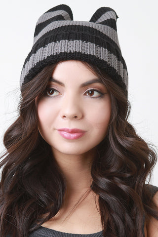 Round Ears Knit Beanie