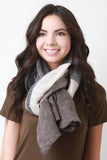 Muted Multicolor Plaid Thin Knit Scarf