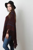 Large Grid V-Neck Poncho