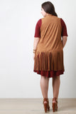 Suede Draping Open Front Fringe Vest