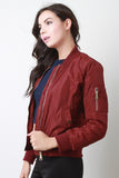 Zipped Up Bomber Puffer Jacket