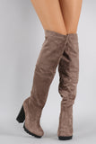 Bamboo Over the Knee Platform Chunky Lug Boots