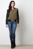 Quilted Zipped Up Bomber Puffer Jacket