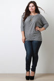 Melange Ribbed Knit Dolman Top