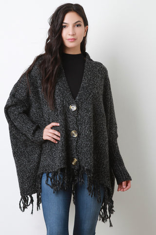 Boxy Button Up Sweater Cardigan