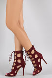 Shoe Republic LA Cutouts Caged Lace Up Heel