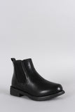 Elastic Gores Round Toe Ankle Boots