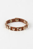 Studded Sections Vegan Leather Bracelet