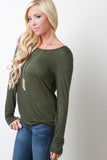 Drape Back Long Sleeved Top