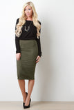 Seamless Vegan Suede Midi Skirt