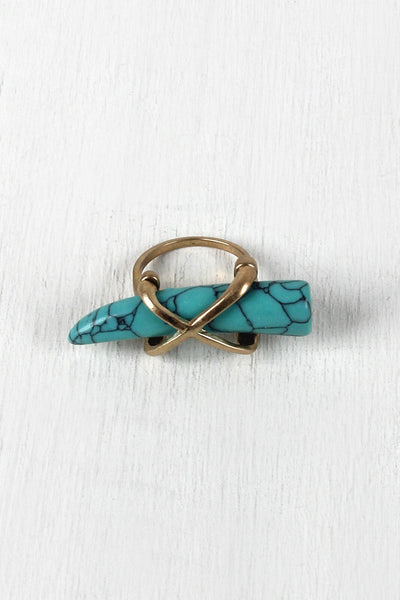 Turquoise Fang Ring