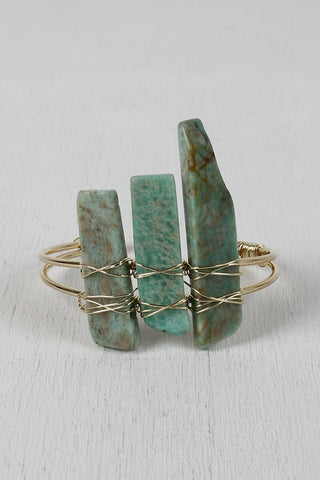 Wire-Wrapped Stone Bars Bracelet