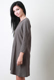 Distress Jersey Knit Tunic Dress