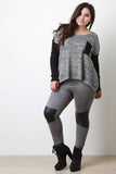 Tiger Back Marled Knit Sweater Top