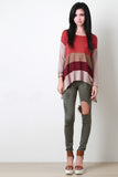 Wide Stripe Asymmetrical Top