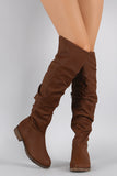 Bamboo Slouchy Round Toe Over-The-Knee Riding Boots