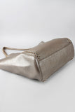 Wrapped Chain Pebbled Leather Tote Bag