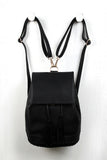 Vegan Leather Flap Bucket Backpack