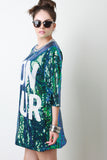 Bon Jour Sequin Short Sleeves Shift Dress