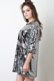 Bon Jour Sequin Short Sleeves Shift Dress